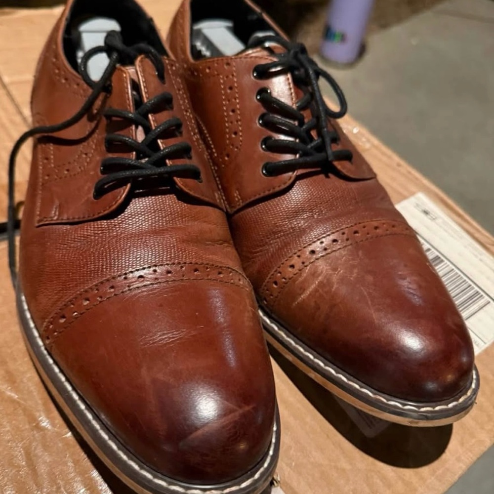 Bar III Men's Parker Leather Cap-Toe Brogues Created for Macy's